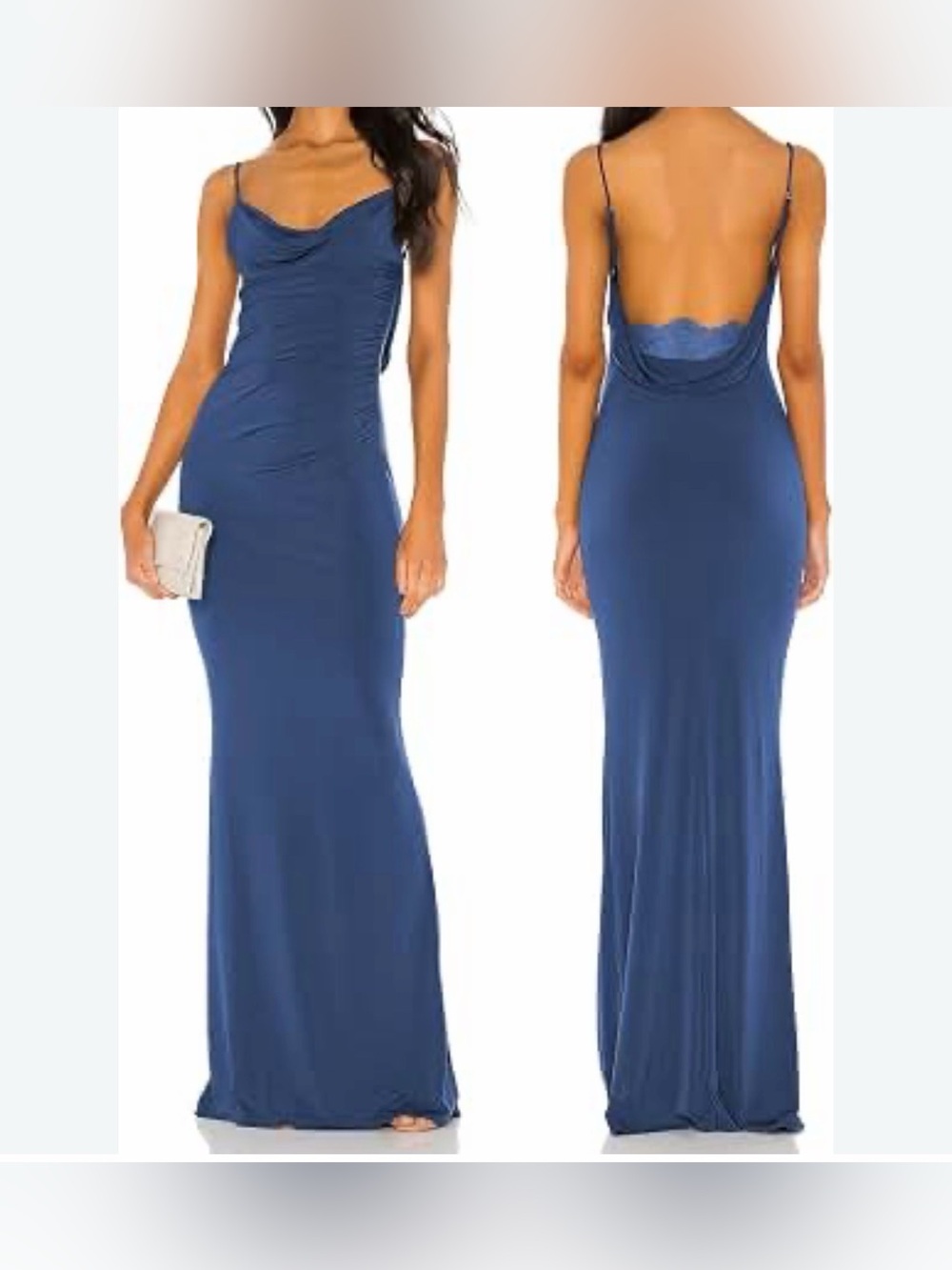 Katie May Los Angeles Backless Deep Sea color Floor Length Gown. size M New